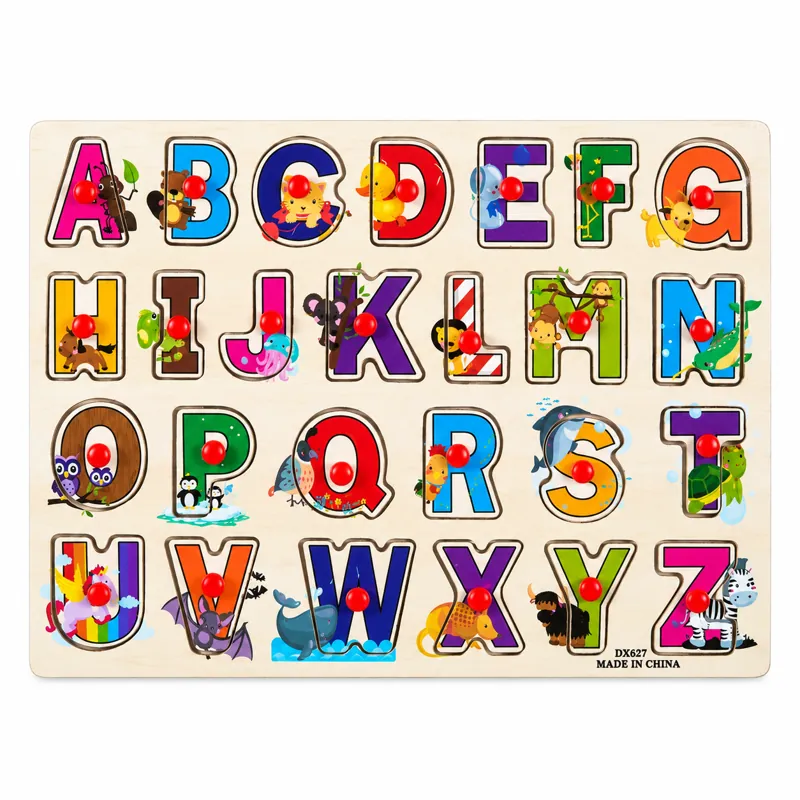 Colourful Wooden Alphabet Puzzle Board (photo 2)