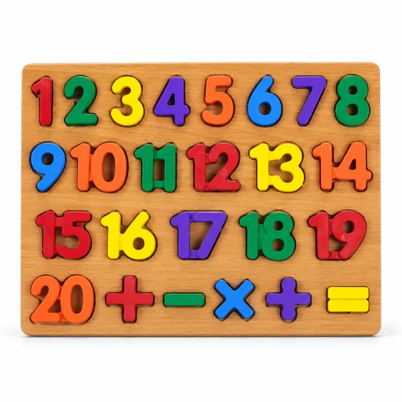 Colourful Wooden Number Puzzle Board
